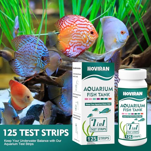 7 Way Aquarium Test Strips, 125 Count Fish Tank Test Strips for Freshwater Saltwater Pond, Water Testing Kit Aquarium for Chlorine, Total Hardness, Carbonate, Alkalinity, Nitrate, Nitrite and pH - Image 4