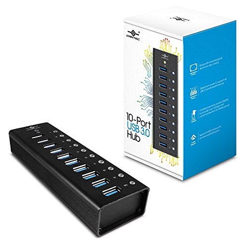 Vantec Aluminum 10-Port USB 3.0 Hub with Power Adapter (UGT-AH100U3)