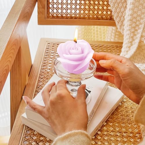 Image of Tecokart 3D Rose Flower Silicone Mold for Candle, Soap, Jelly, Chocolate, and Resin Crafts - Ideal for DIY Projects and Valentine's Day Gifts