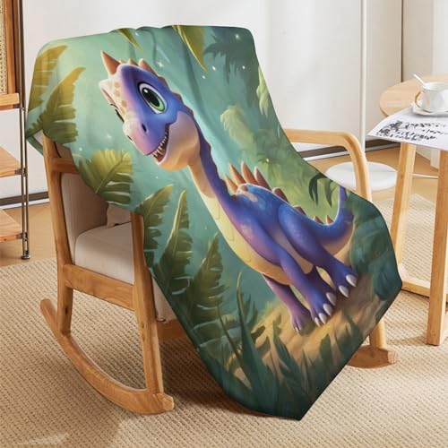 Manta de dinosaurios de 130x150 cm cálida para cama y sofá 5