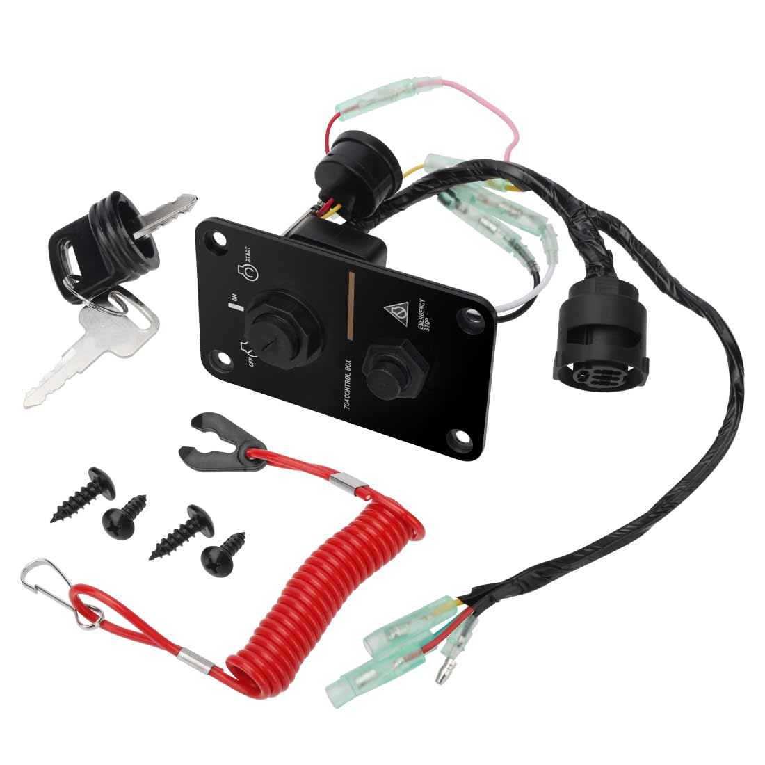 Panneau d’allumage principal avec clé pour hors-bord Yamaha 2T/4T avec faisceau 10 broches commande mécanique