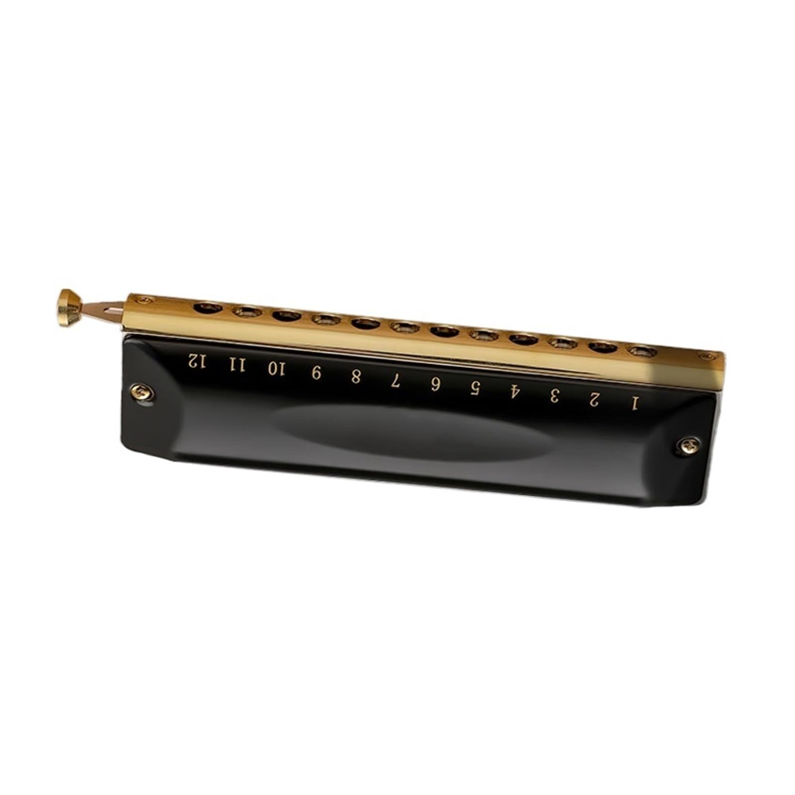Harmonica Chromatique 16 Trous 64 Sièges Épais BK Instrument De Musique Professionnel Harmonica(12 holes)