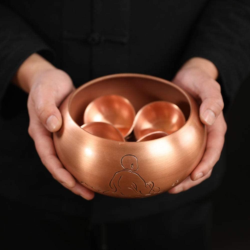Large copper tea wash manual hammer pattern cup wash pen wash water bowl water wash tea bowl tea dregs pot tea ceremony accessories-Trumpet simple and elegant (Trumpet simple and elegant) image 3