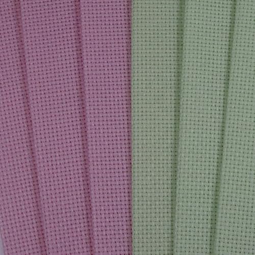 Image of KCS 4 /6 pc of 12 inch x 18 inch 30cmx45cm 16CT Counted Cotton Aida Cloth Cross Stitch Fabric (Pink+Light Green, 6 pc)