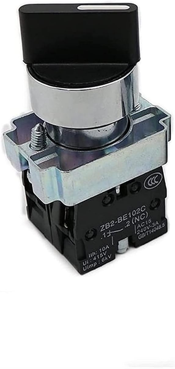 1NO/1NC 2NO 2/3 Position Momentary Self-Reset Latching Self-Locking Selector Rotary Switch Push Button Switch (Color : Xb2 Bd41)