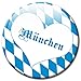 Produktbild Kühlschrankmagnet Stadt München Raute mit Herz Geschenk Magnet Fan Städte Souvenir für Magnettafel stark groß Ø 50 mm