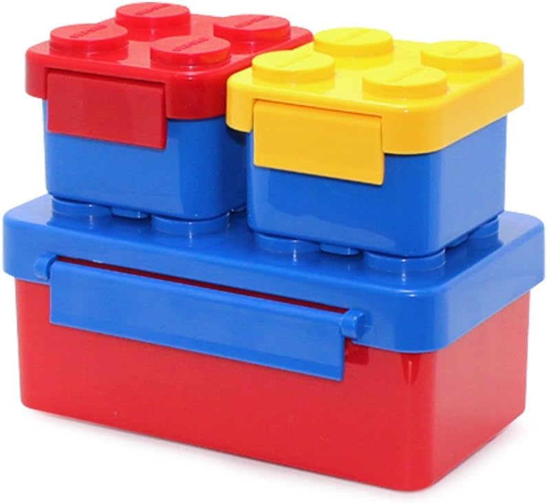 Bento Lunch Box for Kids - Brick Design Stackable Lunch Box Container For Family Picnic Travel