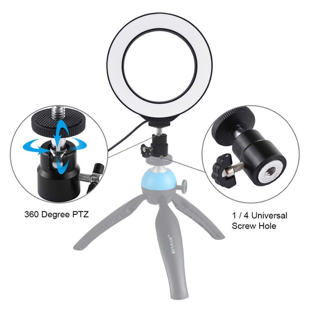 Luce ad Anello, Kit di Illuminazione per Selfie Video per treppiede con Luce ad Anello a LED da 6,2 Pollici, Telecomando Senza Fili, Supporto per treppiede Regolabile, 11 Livelli di luminos
