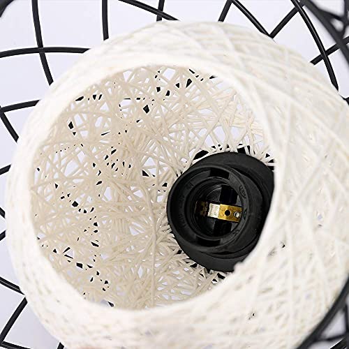 Mxsaoud Modern Pendant Hanging Light Industrial-Light Fixture Rustic Ceiling, Metal Cage Hanging Lamps Vintage Industrial Chandelier Black for Bedroom,Kitchen Island,Hallway,Entryway,Garage,Bathroom. - Image 9