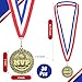 Equsion 36 Pcs Gold Medals for Award MVP Victory Torch Medals with Ribbons Bulk Sports Trophy Basketball Volleyball Soccer Champion Most Valuable Player for Team Participation Winner Prizes(MVP)
