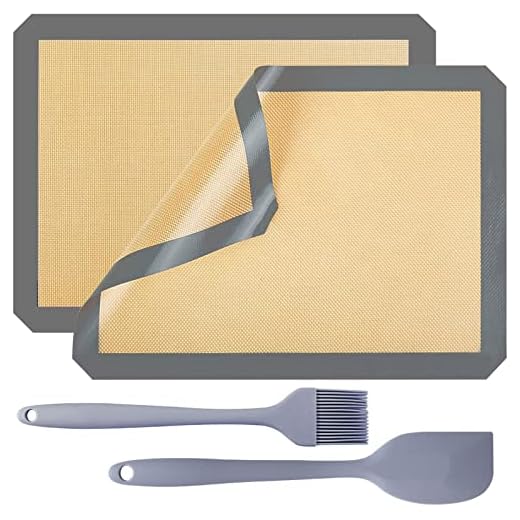 DONGQI 2 Piezas Tapete de Silicona para Hornear,Tapete de Cocción Lámina de Horno de Silicona Antiadherente, Lámina de Horno para Macaron Galletas Pizza Pan Pasta, Reutilizable (42 x 29,5 cm)
