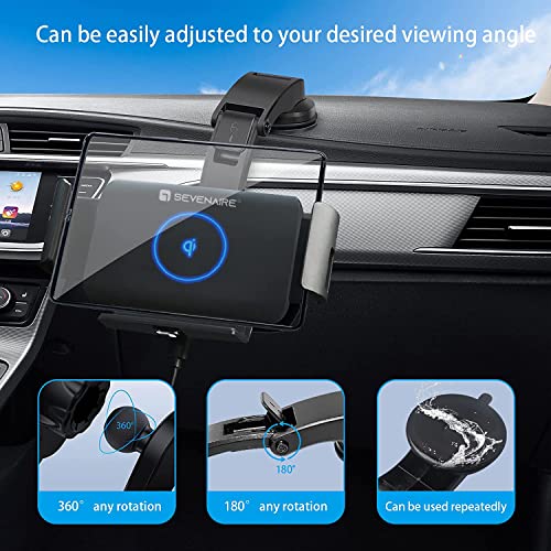 Image of SEVENAIRE S1 Wireless Charger for Car, Car Phone Holder Wireless Charger for Z Fold 6 /5 /4 /3 /2, Galaxy S Series, iPhones, Pixel Fold | 15W Fast Charging |Auto Clamping | Dash & AC Mount| Qi Certified