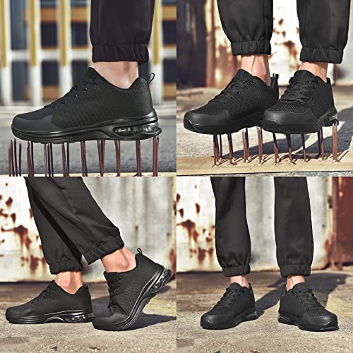 Image of LUPWEE Steel Toe Shoes for Men Women, Slip Resistant Safety Work Shoes Puncture Proof Comfortable Indestructible Sneakers with Specialized Work Insole for Industry Construction Warehouse