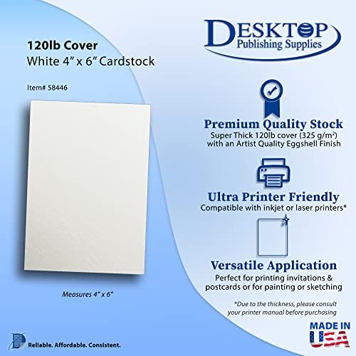 Premium White 4" x 6" Cardstock - 120lb Cover Ultra Thick Artist Drawing Quality Eggshell Finish - For Invitations, Postcards, Sketching, Charcoal, Watercolor, & Painting (60 Sheets) image 4
