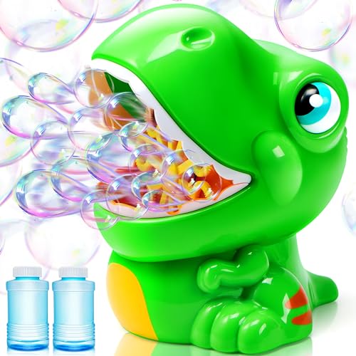 JOYIN Dinosaur Bubble Machine, Bubble Machine Gun Blower with Solutions for Kids, Summer Outdoor Indoor Toy, Dinosaur Party Favor, Kids Birthday Gift...