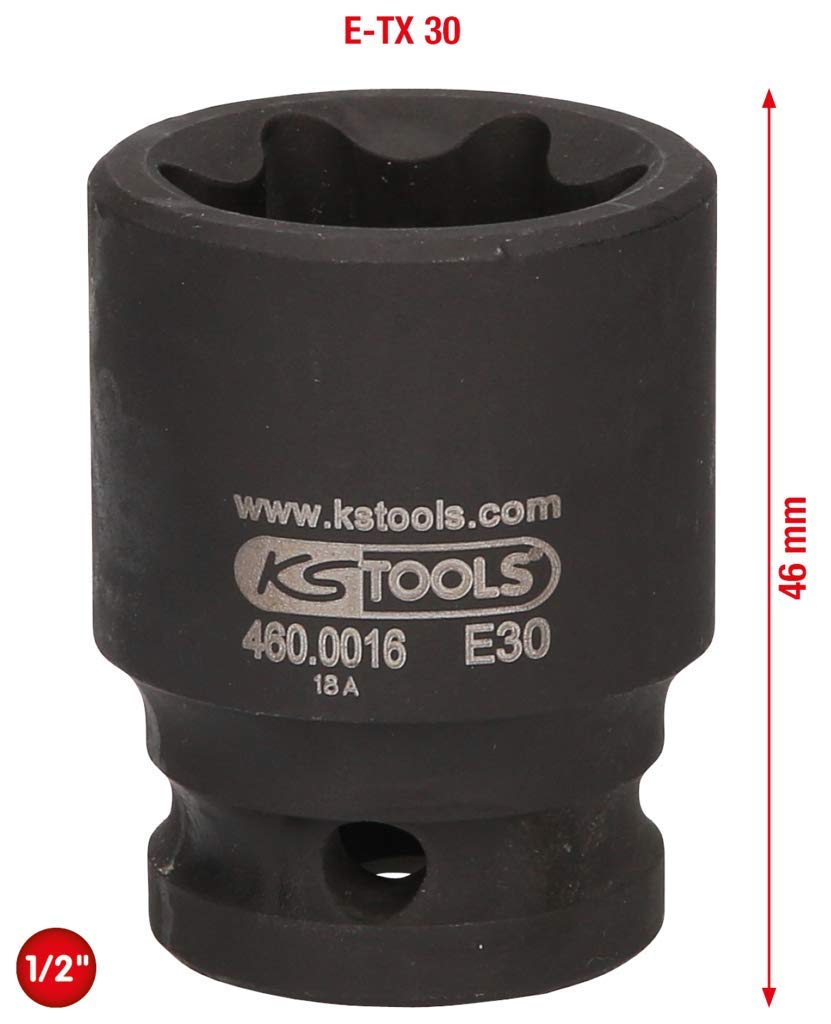 KS Tools 460.0016 Llave de vaso especial de 1/2" para Mercedes, E30, 46 mm corta