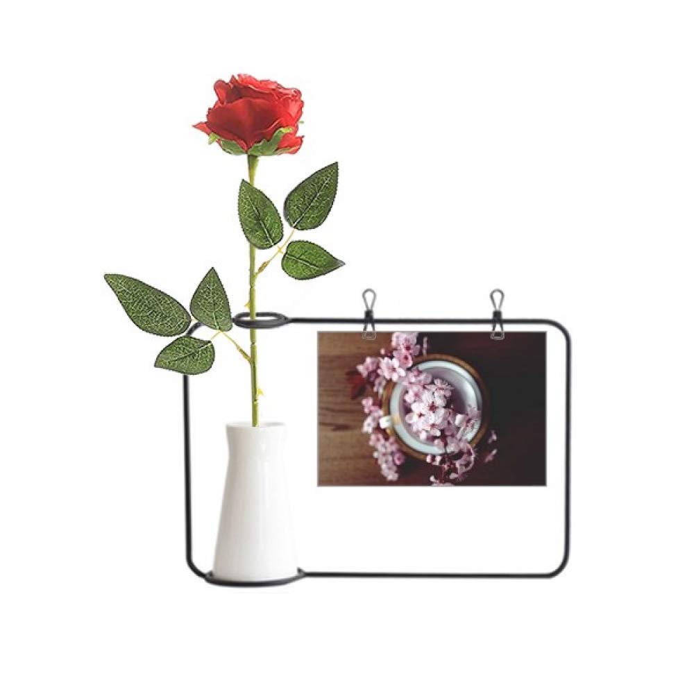 Vase suspendu fleur de prunier rose idée cadeau originale