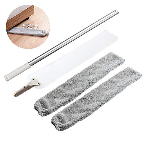 Womdee Microfiber Duster, Bedside Dust Brush,Removable&Bendable Long Handle Mop Sweep Duster,Gap Dust Cleaning