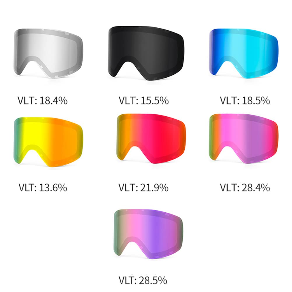 Lunettes de ski, lunettes de snowboard, lunettes de ski pour enfants, avec verres antibuée à double couche, adaptées aux hommes, aux femmes et aux adolescents, équipement de ski, de patinage, de