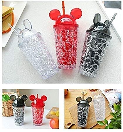 MDEX Mickey Mouse Sipper Bottle - 450ml Plastic Gel Freezer Cup