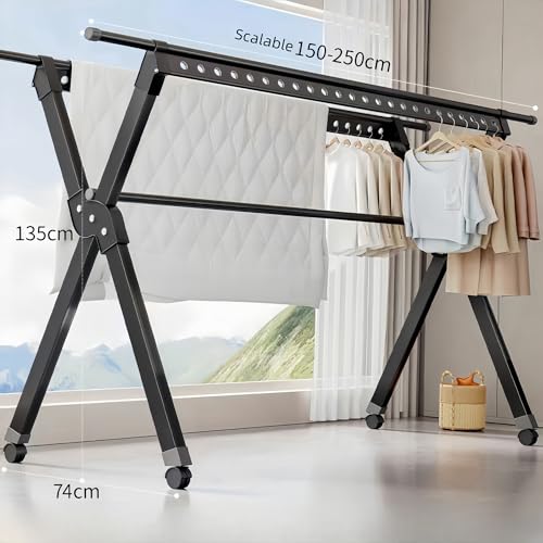 Étendoir à linge en acier inoxydable durable et grand format