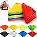 Tlence 48 Pack Triangle Soccer Cones, Flexible Agility Cones with Carry Bag and Strap, Sports Drill Cones for Training, Plastic Traffic Marker Cones for Football Basketball Coaching, 8 Colors