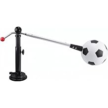 Soccer Training Device Soccer Practice Aid Ball Control Equipment Adjustable Arm Weighted Base Sturdy Iron PU Suitable for Kids Adults Backyard Exercise, Black White
