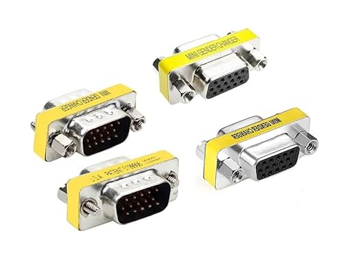 LuoQiuFa 4 pcs VGA SVGA HD15 Male-to-Male/Female to Female Mini Gender Converter Coupler Cable AdapterConnector - Thumbnail 2