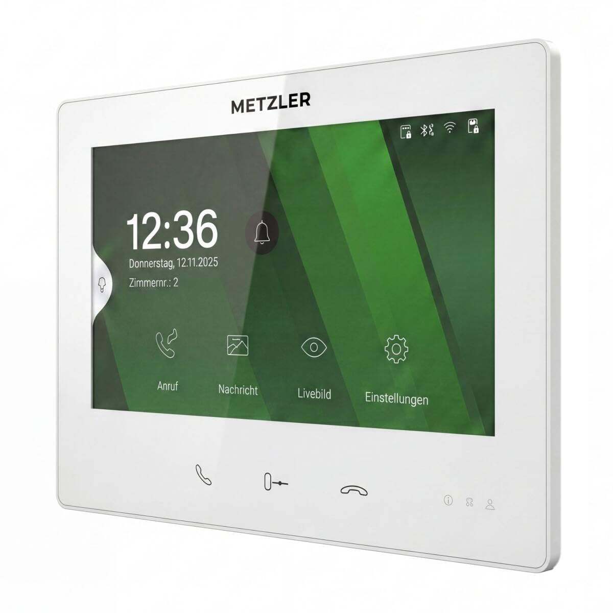 Metzler XDM10 - Videoportero completo con placa de nombre intercambiable para 1 casa familiar, videoportero con conexión bus de 2 cables, RAL 9005 negro profundo, aplicación para smartphone, juego