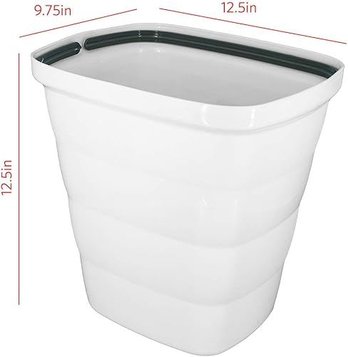 Miniatura 4 de Glad Metro - Cubo de basura de plástico, 14 L, rectangular con anillo para bolsa, color blanco