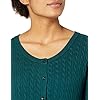 Amazon-Essentials-Womens-Lightweight-Cable-Long-sleeve-Crewneck-Cardigan-Sweater Amazon Essentials Women's Lightweight Cable Long-Sleeve Crewneck Cardigan Sweater, Forest Green, Medium