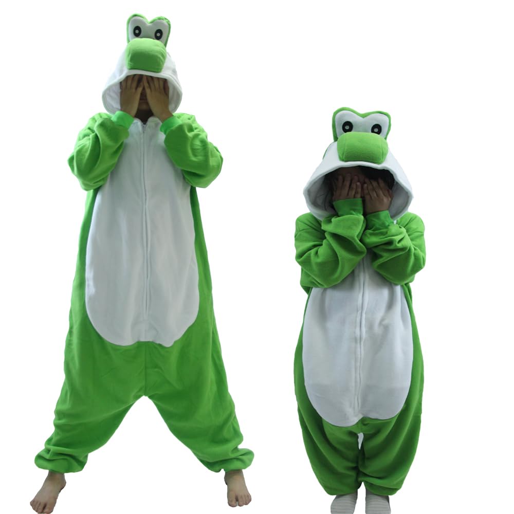Pijama de Franela Yoshi Unisex para Adulto Mono de Animal para Mujer y Hombre Pijama Original de Noche,Disfraz Cosplay, Ropa de casa, Easter Pijamas