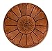 Pouf Artisanal Marocain en Cuir Véritable Fait Main - Vendu Rembourré - Coussin de Sol, Ottoman, repose-pied (Caramel)