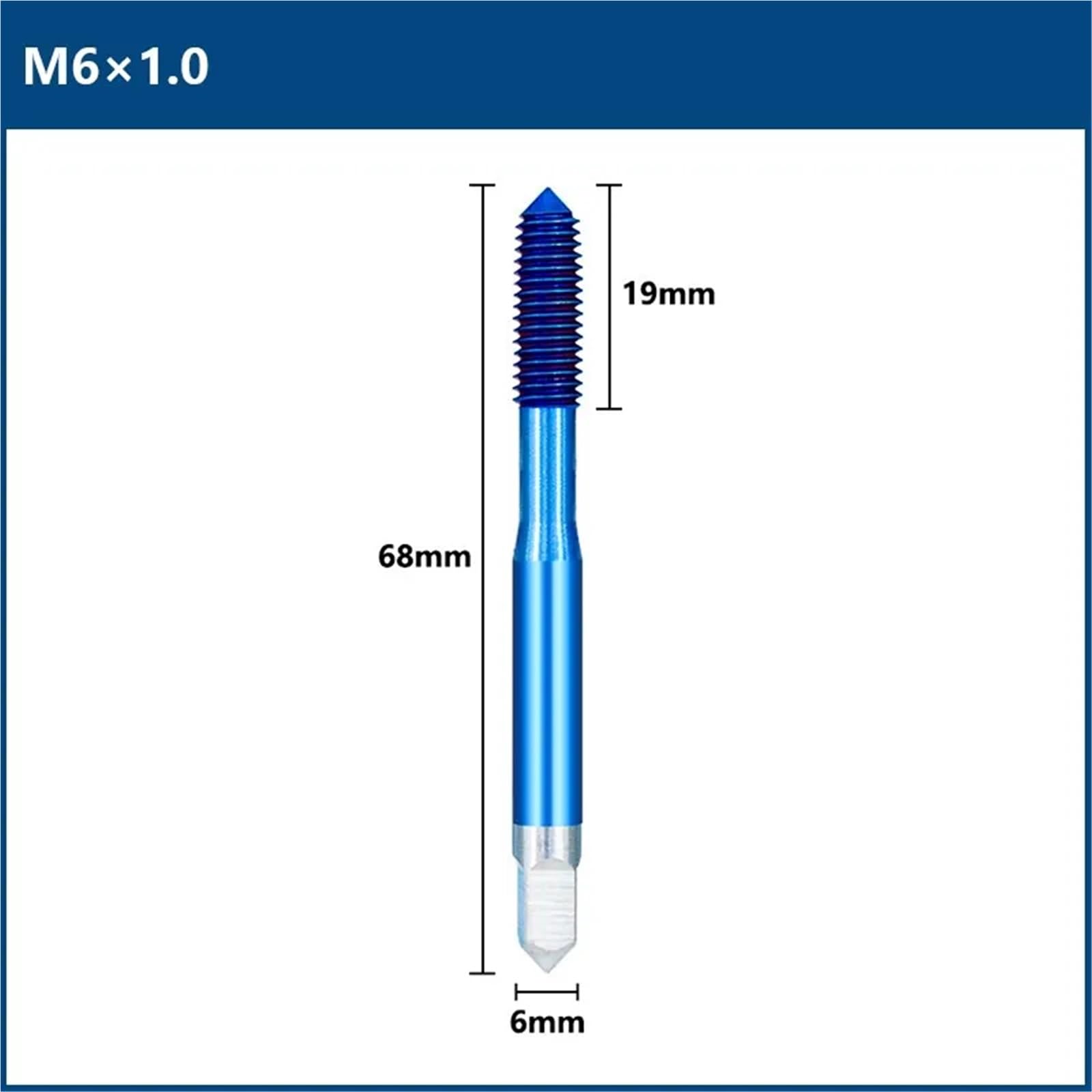 Machos de roscar sin Ranura para máquina de conformado, machos de roscar métricos M2-M16, machos de roscar HSS (M6x1.0)