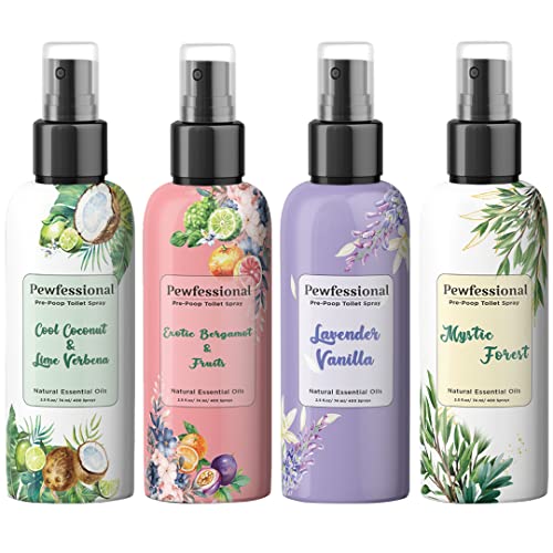 Pewfessional pre poop spray for toilet before you go, Toilet odor eliminator 2.5 Oz travel size 4pack + 1Gift bottle Pewfessional pre poop spray for toilet before you go, Toilet odor eliminator 2.5 Oz travel size 4pack + 1Gift bottle