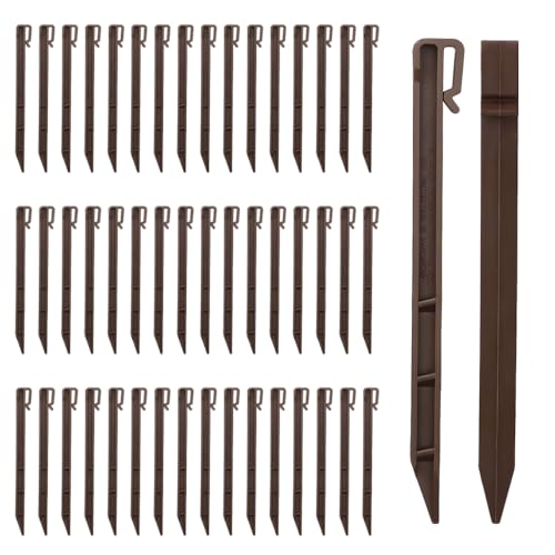 SLDHFE Lot de 50 piquets d'ancrage pour Bordure de Jardin, piquets en Plastique pour Bordure de Paysage, pour Support de Plantes Tenant des tentes, 25,4 cm