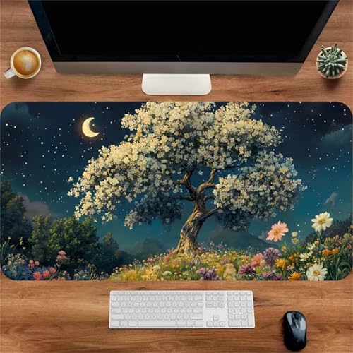 Tapis de souris XXL Arbre de Nuit pour décorer le bureau de maison