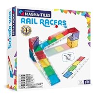 Magna-Tiles Rail Racers Magnetic Construction Set, 33-Piece Set with Track Rails, Ages 3+, 30x6.5x30.5 cm, Educational STEM Building Toy
