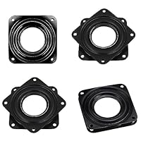4 Stück Quadratische Drehplatte, Schwenkplatte Drehplatte, Kugellager Drehteller, Drehscheibe Kugellager, Drehlager 360 Grad Drehteller, für TV Rack, Schreibtisch, Esstisch, Küchen (Schwarz)