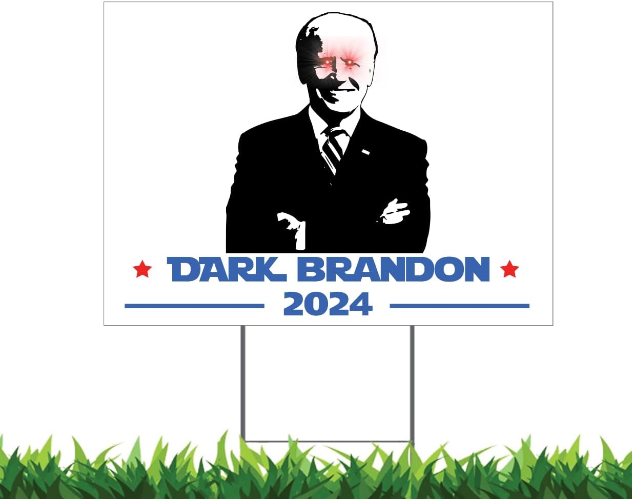 Dark Brandon Joe Biden 2024 V2 TWO PACK - (2) 18x24" Yard Signs (Outdoor, Weatherproof Corrugated Plastic) Metal Stake Included, Double Sided Printing by M&R