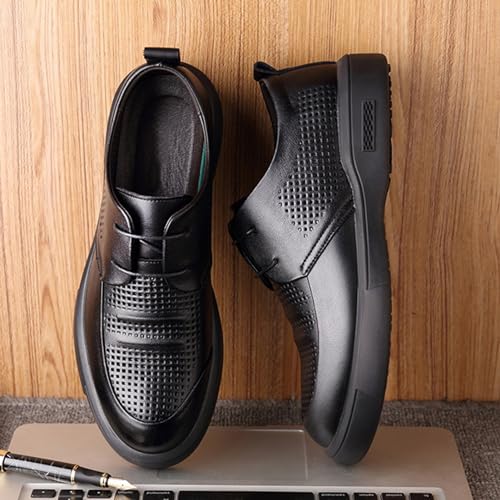 Men’s Formal Dress Shoes for Men, Breathable Hollow Round Toe Lace-up Fashion Pointed Toe Comfort Non Slip Dress Shoes Business Office Wedding2