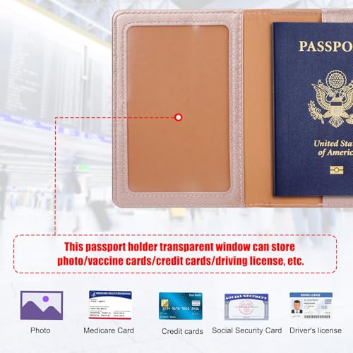 Image of TIGARI Passport Holder for Travel Women Men, Valentines Day Gifts PU Leather Wallet Cover Case Sleeve, Waterproof Protected Document Organizer, Vacation Plane Cruise Travel Essentials