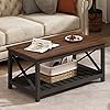 Choochoo coffee table rustic vintage farmhouse living room table with shelf 40  urban country home decor