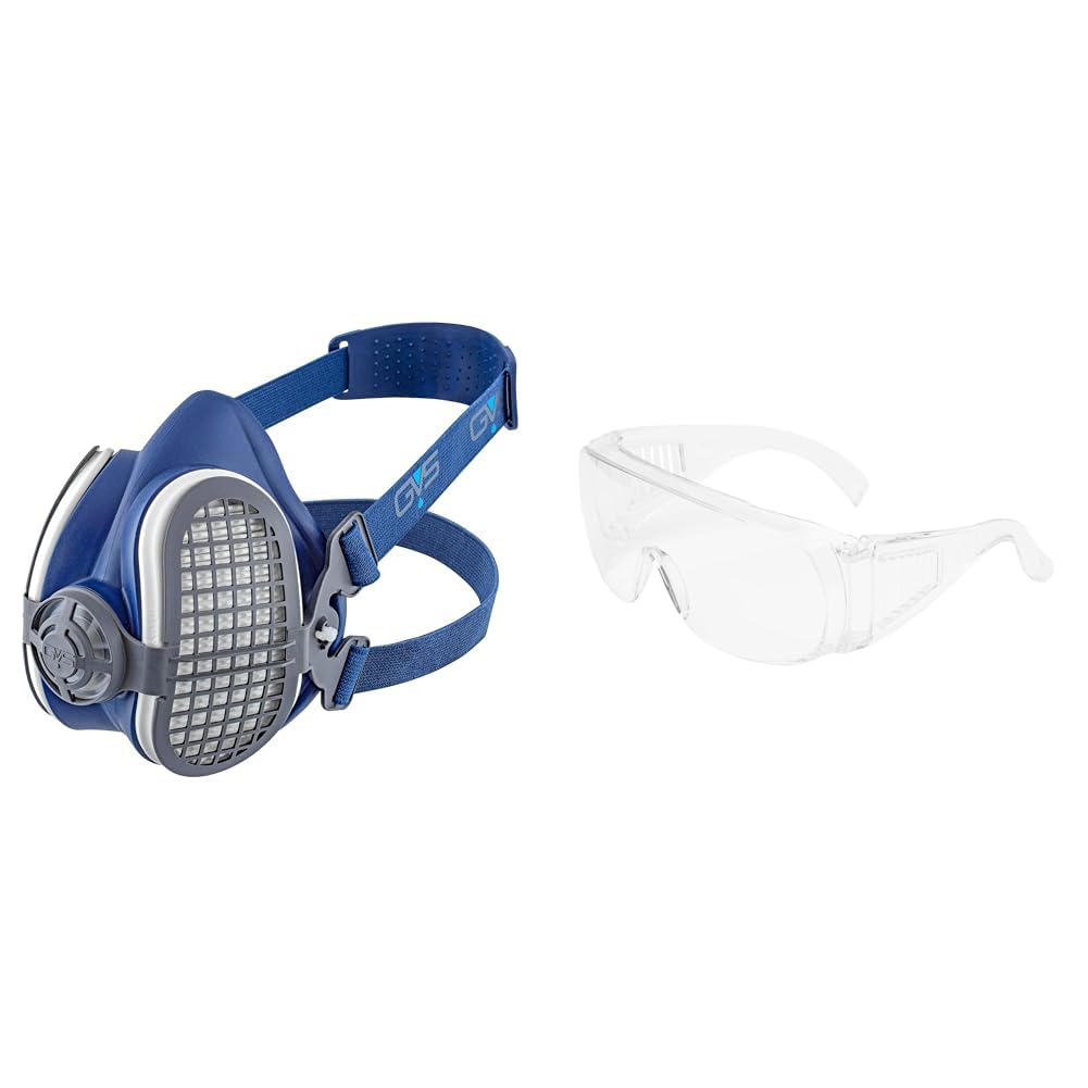 GVS SPR501 Maschera Elipse con filtri sostituibili P3 per Polveri, M/L & OCCHIALI SICUREZZA unisex 3M ART. 71448 VISITOR
