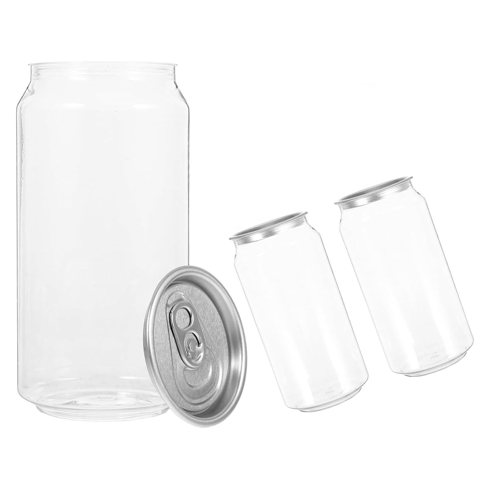 Pnpaea Leakproof Plastic Can Sealer Bottles with Aluminum Caps, Clear Cups for Juice and Boba, Compatible with Automatic Cup Sealer, 200-Pack,for Boba, Smoothie 250ml