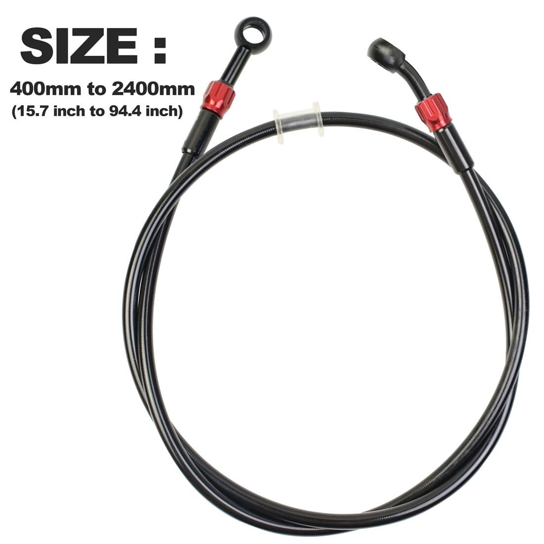 Conduite de frein Tuyau De Frein De Moto, Tube D'huile, Ligne De Frein Tressée En Acier Inoxydable, Adapté Pour Atv Pit Dirt Street Racing Bike, Banjo Rotatif Moto Tuyau d'Huile Frein(500mm)