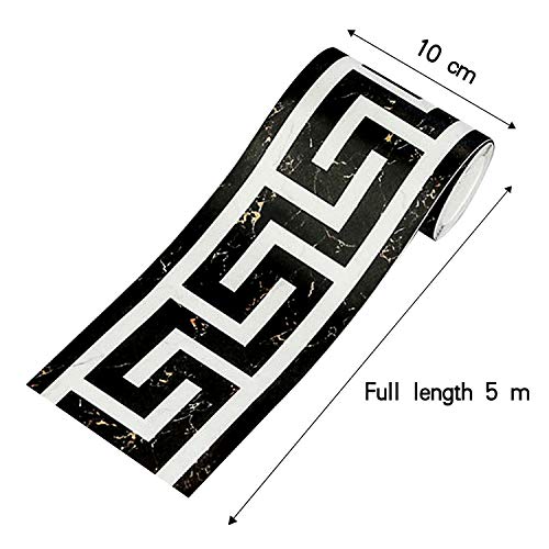 Soyizom SY-WPB/MARBLE01 Pvc Wallpaper Border Modern Geometric Wall Covering Borders Sticker Peel And Stick Wall Border Backsplash Self-Adhesive Border Decortaive Tile Stickers Kitchen Cabinet Toilet Border thumb #5