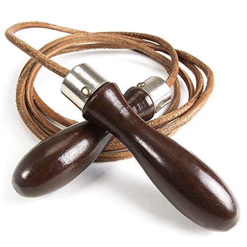 Csg Vintage Leather Jump Rope With Wood Handles #TOP2