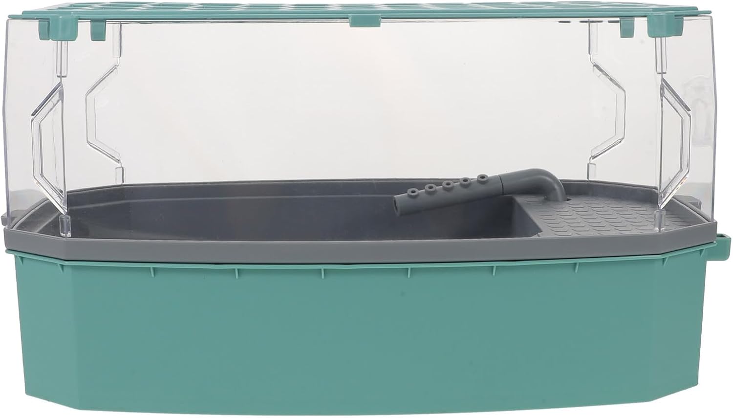 Cabilock Mini Turtle Tank Aquarium with Lid and Sunbathing Plastic Turtle Habitat for Home Use Suitable for Crayfish and Amphibians