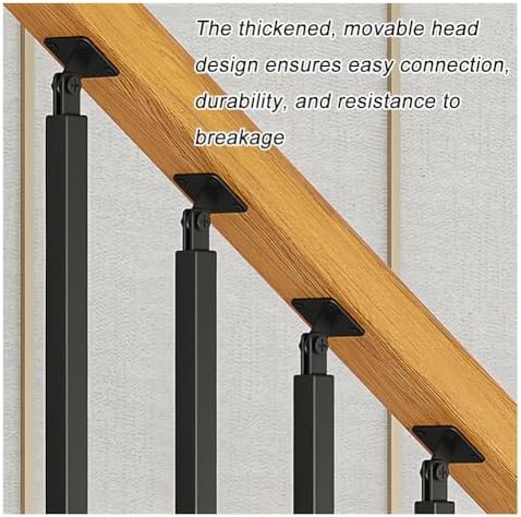 Adjustable Black Wrought Iron Stair Balusters Kit - 100 cm Indoor Spindles for Deck, Balcony & Stairs - Stylish Handrail Solution for Safety & Modern Home Decor